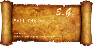 Sall Géza névjegykártya