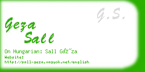 geza sall business card